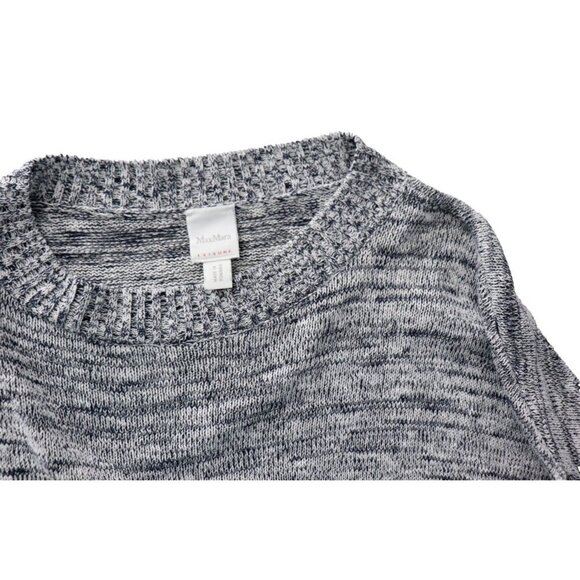Max Mara Leisure Women's Medium Gray Crew Sweater Cotton Knit Pullover Shirt - Picture 2 of 7